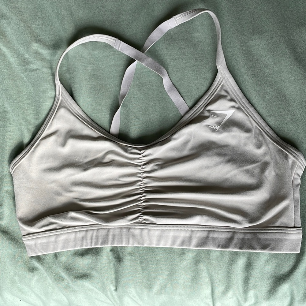 Gymshark Taupe Ruched Sports Bra - M